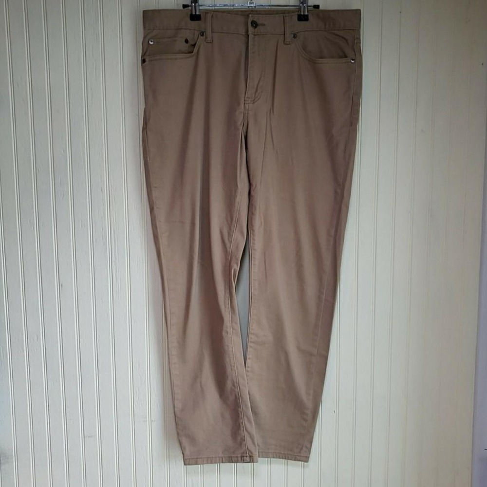 Nautica Pants Mens 34x30 Beige Slim‎ Fit Stretch Chino 5 Pocket Casual Cotton